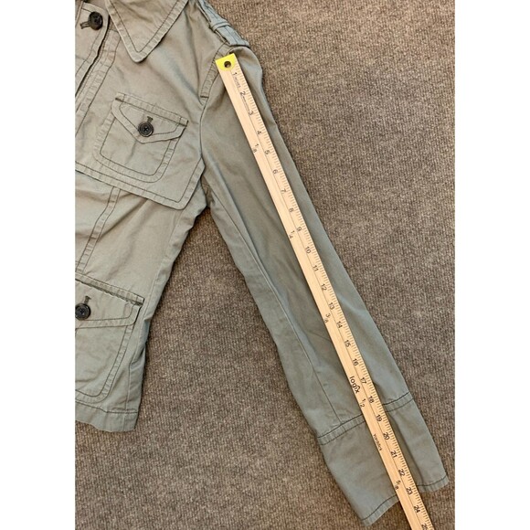 J Crew Jacket Womens 6 Military Utility Canvas Chore Barn Cargo Fitted Full Zip - Picture 6 of 10